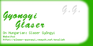 gyongyi glaser business card