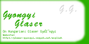 gyongyi glaser business card